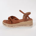European and american plus size flat espadrille open-toe sandals,  summer new style, single strap buckle cross bows women's sandals, size 43