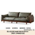Bean bag sofa american retro oil wax living room medieval style three-person straight row small apartment first layer cowhide oil wax leather
