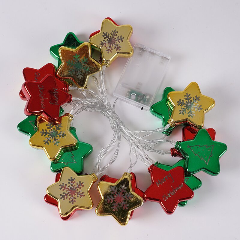 Cross-border new LED Christmas ball gift box five-star series small lights Christmas tree pendant girl heart arrangement