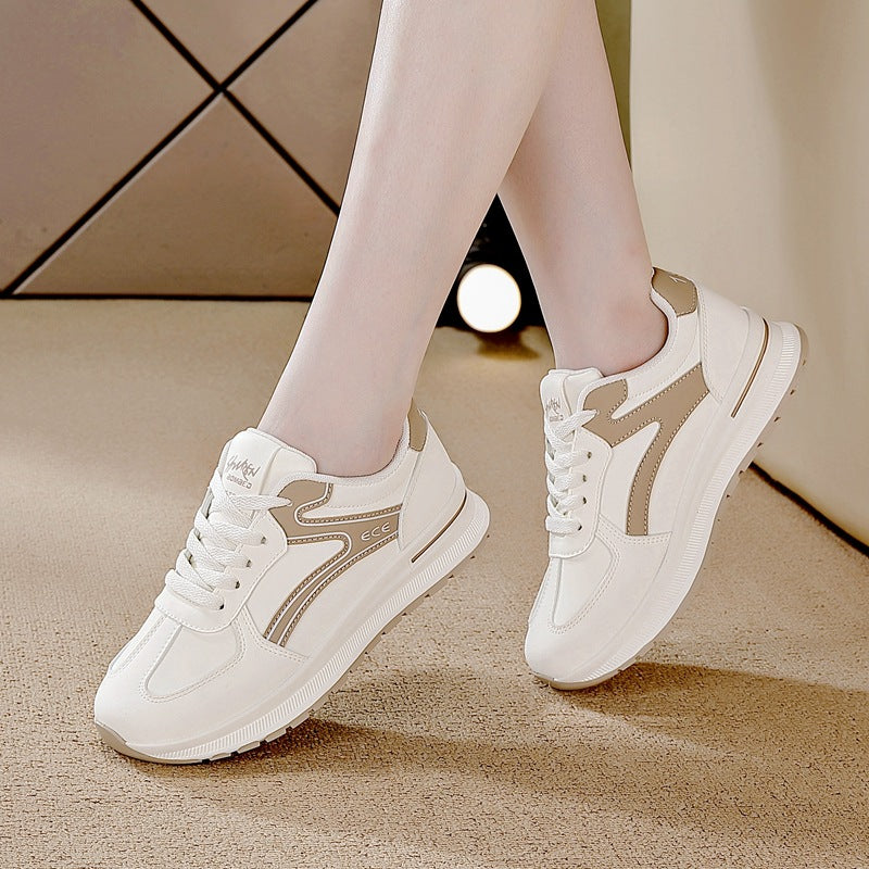 plus size flat sneakers, white canvas shoes, lightweight soft sole non-slip women's autumn skate shoes, casual sneakers for women