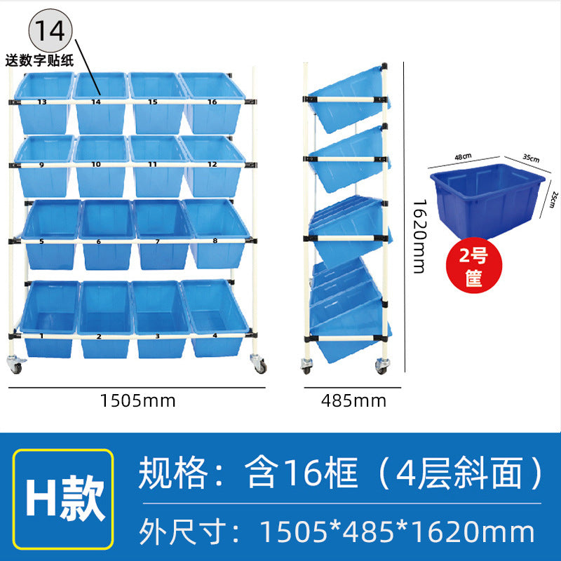 Mobile Shelf Wholesale Warehouse E-commerce Sorting Truck Wire Bar Picker Truck Silent Wheel Plastic Basket Wire Bar Truck Trolley