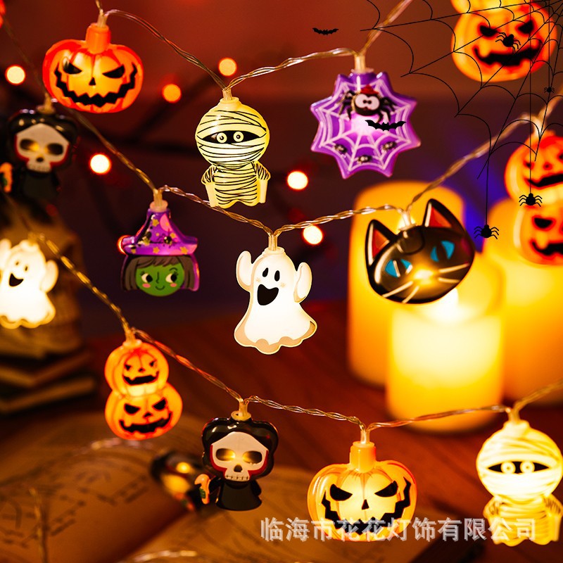 Halloween decorative light string led small battery box colorful lights holiday flash ambient lights pumpkin usb light strip arrangement
