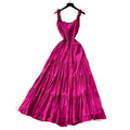 Frenchromantic style suspender earrings dress women's summer straps waist slimming look a-line cake draped long skirt