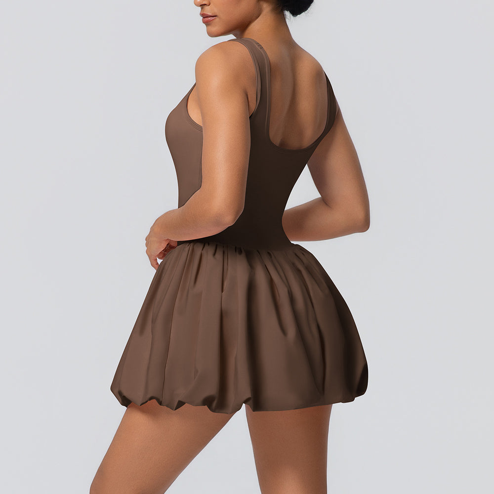 fashionnew arrival nude fake two-piece sports dress fashion tape bottom outdoor running fitness tennis skirt