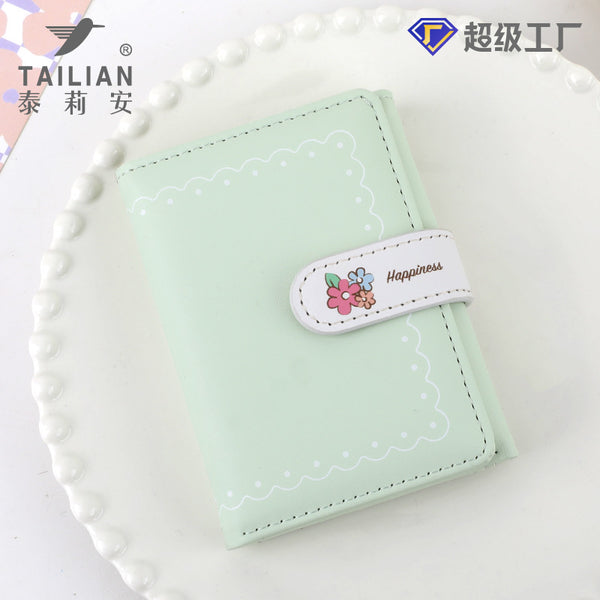 新款柔软皮质女生ins钱包批发 清新甜美外出百搭女士零钱袋wallet