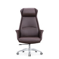 Modern minimalist leather office chair - swivel computer chair for office, adjustable height, manager, supervisor, and executive chair - suitable for home use