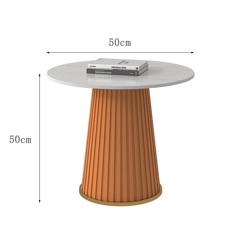 Nordic rock slab living room coffee table set - new light luxury modern small apartment creative trendy round side table