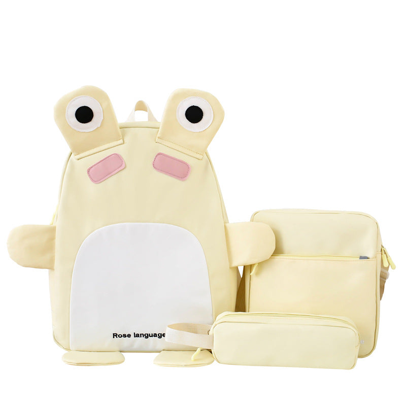 School bag backpack for women 2025 new cartoon primary and secondary school students backpack small fresh and funny three-piece backpack