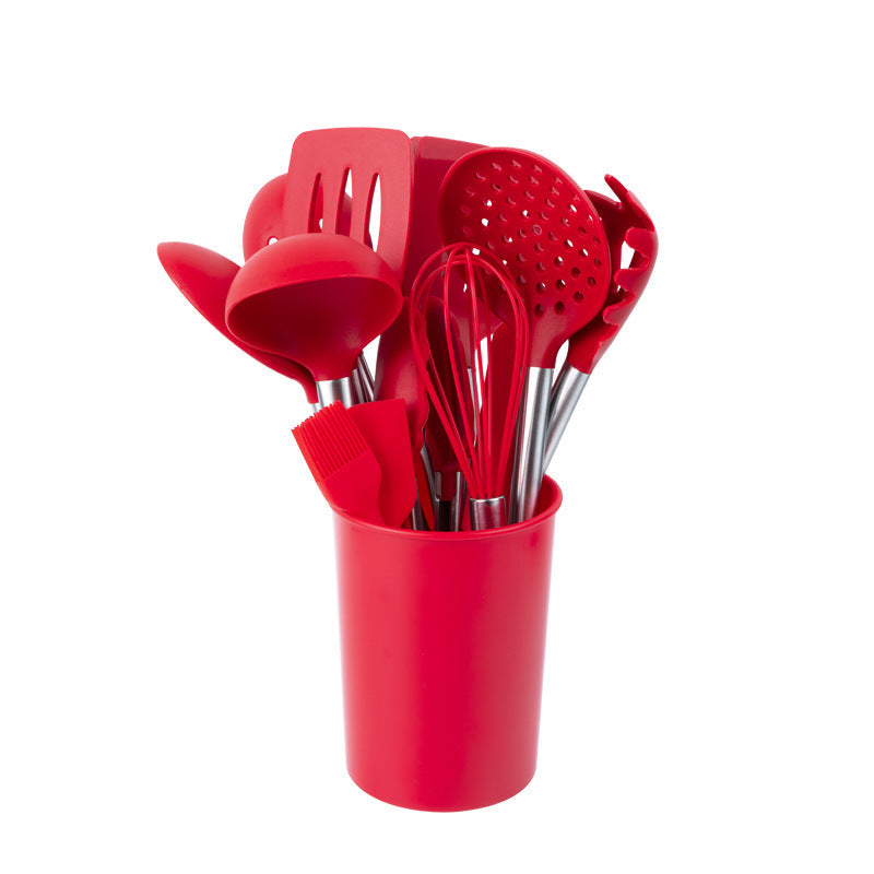 Cross-border silicone spatula soup spoon 25-piece set milk white non-stick pan silicone kitchen utensils set wholesale household high temperature resistance