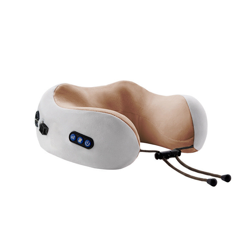 Portable neck massager - electric neck kneading & cervical spine massager with simulated human touch, heated neck & shoulder massager, u-shaped massage pillow