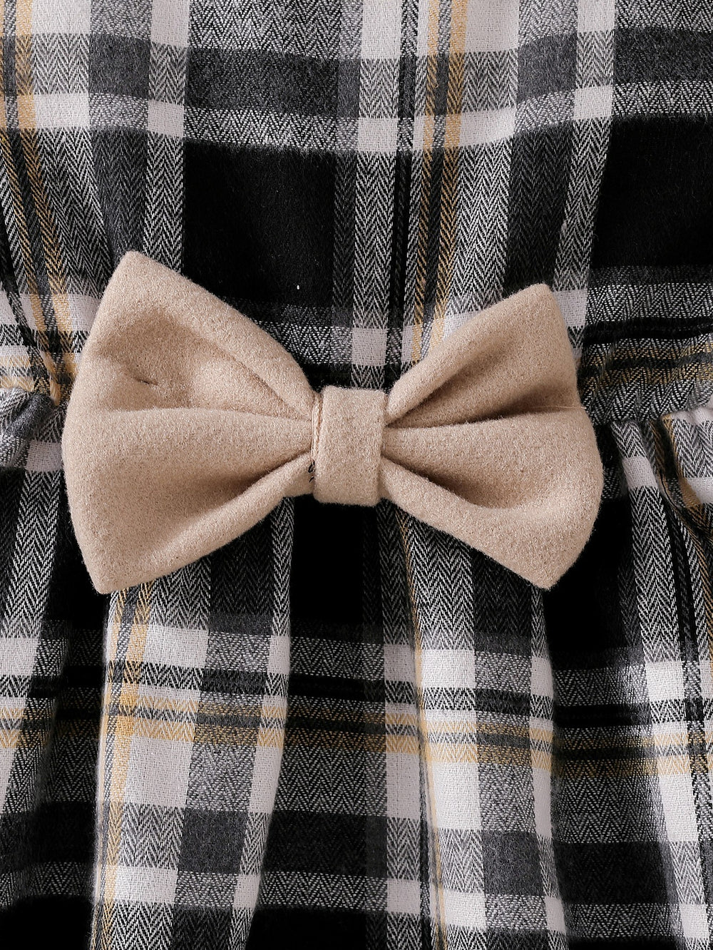 exclusive supply of elegance woolen outwear + plaid a-skirt + bow hat fall and wintergirlsuit three-piece set