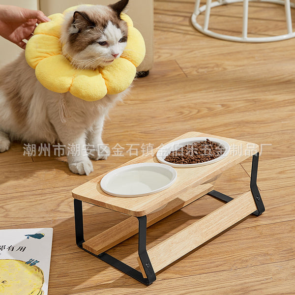 Ceramic pet bowl protects cervical spine and prevents overturning cat drinking bowl grain basin Ceramic pet cat water bowl cat dog bowl