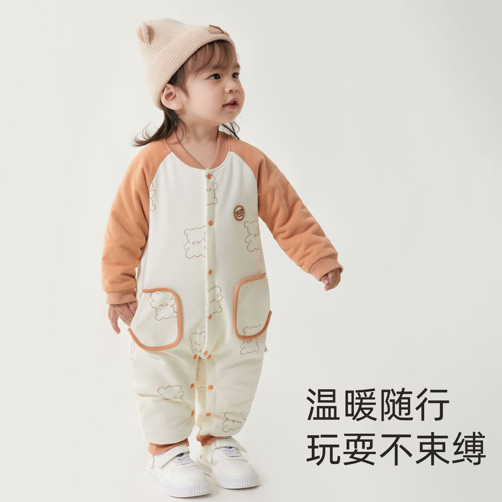 Babibele newborn baby romper - lightweight cotton, quilted, loungewear, onesie, pure cotton, single-button closure baby outfit