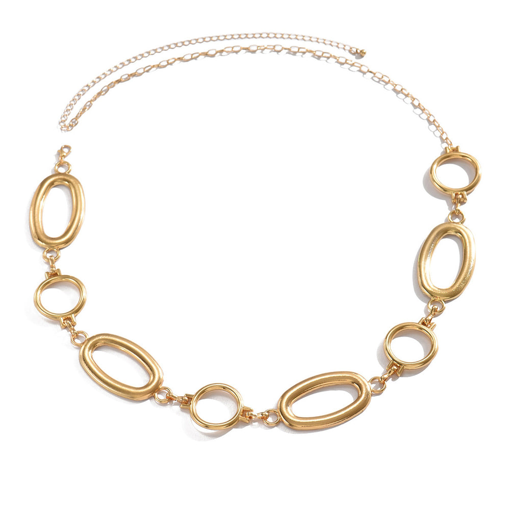Wholesale waist chains & accessories: european & american cross-border jewelry for women - unique, high-end, round ring, exaggerated, irregular patchwork body chains