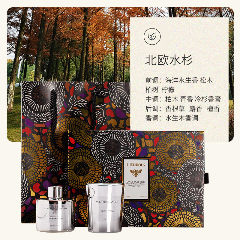 BYME electroplated two-color fragrance aromatherapy gift box aromatherapy candle set wedding birthday gift Christmas gift