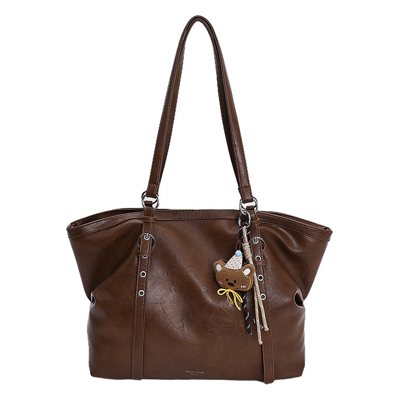classy retro tote bag for women 2025new arrival super popular european and american shoulder bag soft leather large capacity armpit bag