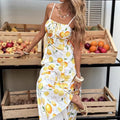european and american cross-border new print camisole low-cut dress