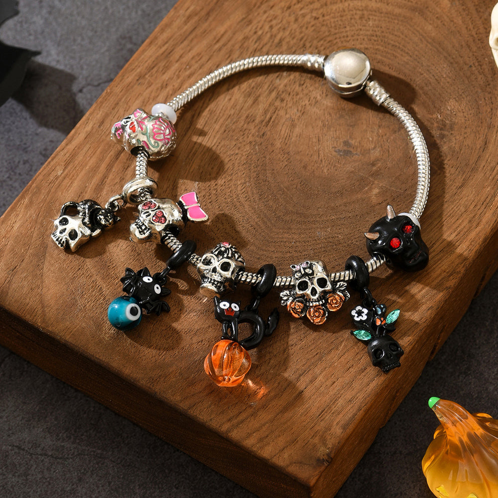 Halloween skull bracelet wholesale european and american cross-border jewelry pendant female european niche design devil's eye bracelet
