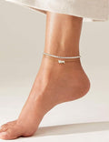 best-selling personalized creative 26-letter heart pendant tennis chain layered anklet versatile couple accessories