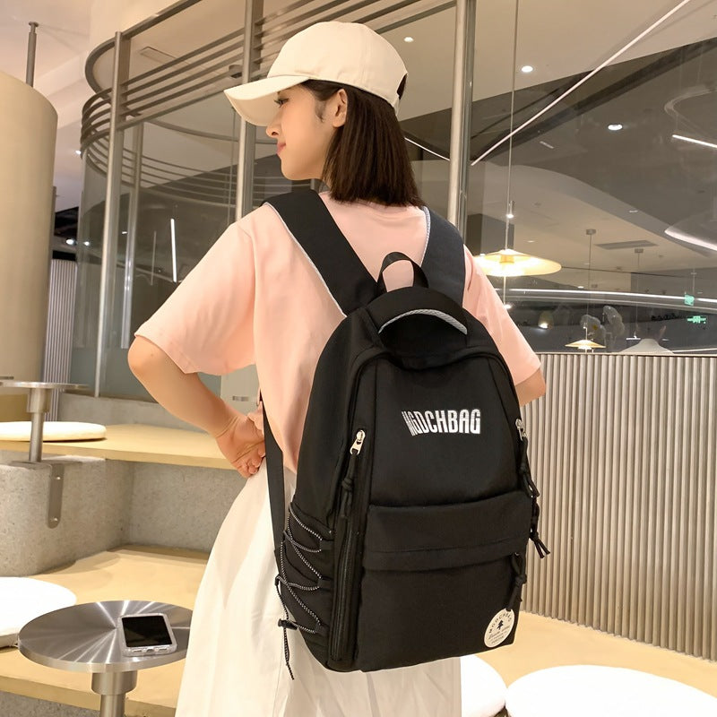 School bag Female college student Japanese Hong Kong style large-capacity backpack Male high school student Middle school student leisure travel backpack