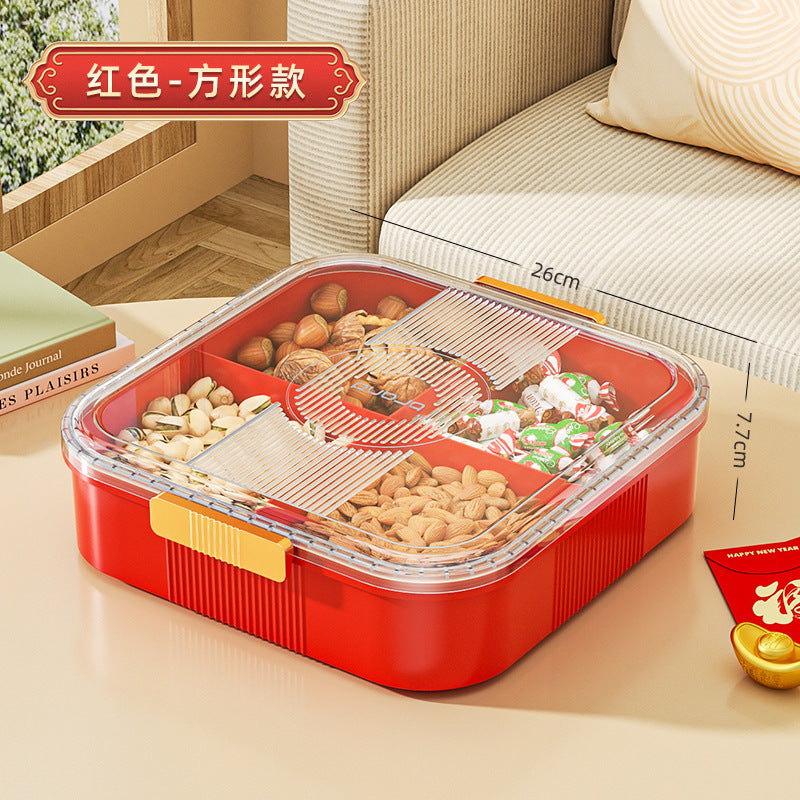 Fruit platter living room for home candy box coffee table fruit platter multi-layered grid festive nuts snacks transparent dried fruit box