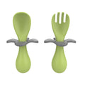 Baby training fork and spoon set - short handle self-feeding spoons for weaning and feeding - wholesale children's tableware