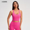 High-impact sports bra for women, shockproof, push-up, racerback tank top, suitable for running, outdoor wear, fitness, and yoga. model: yg-1011