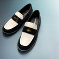 Genuine leather gold coin lazy loafers women's retroelegantwork clothingfall and winternew arrival british square heel small leather shoes thick heel