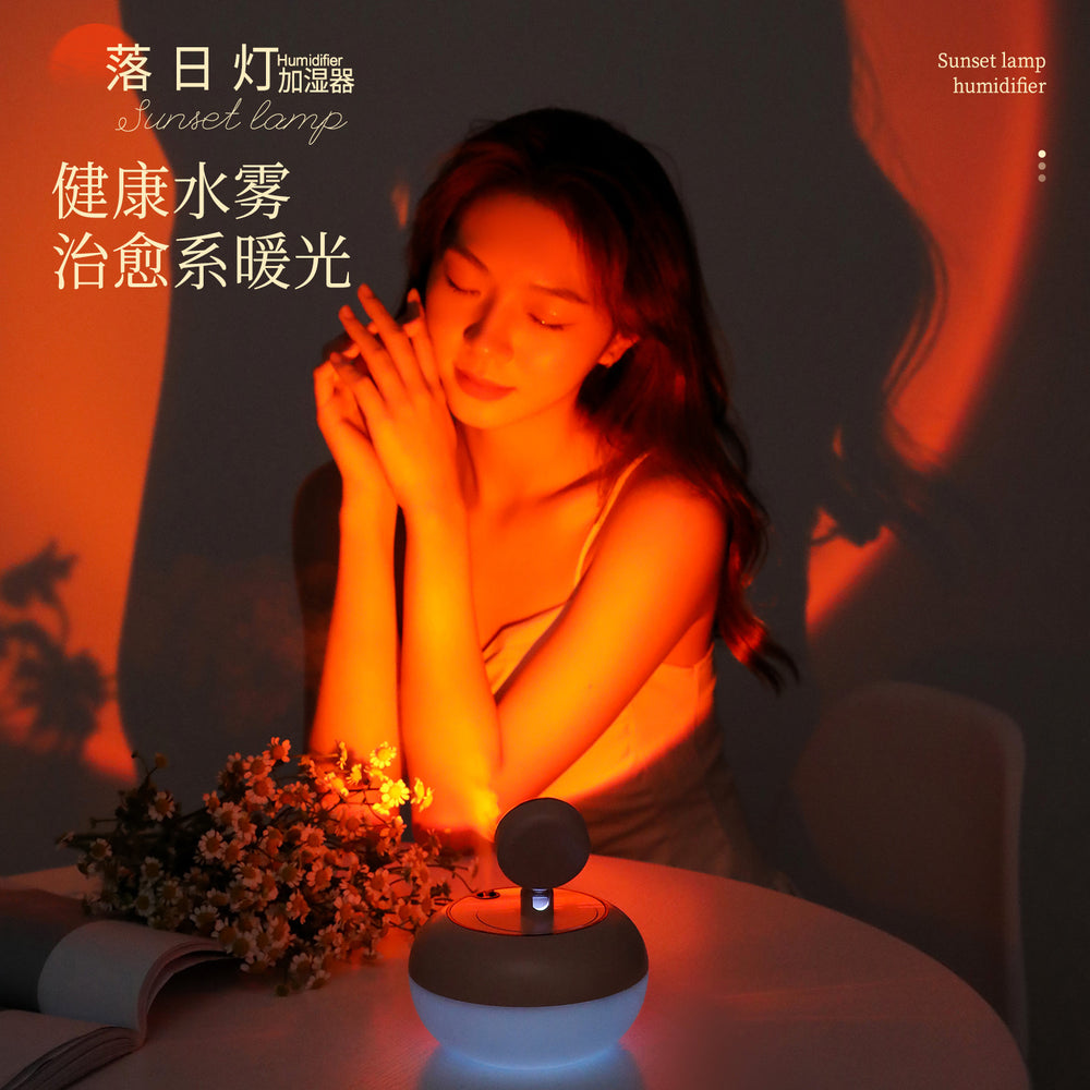 creative sunset lamp projection humidifier for home car desktop usb air purifier manufacturer wholesale
