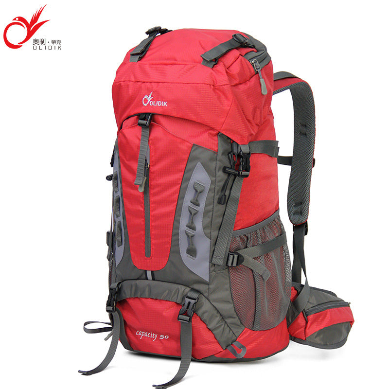 Outdoor mountaineering large capacity bag camping hiking backpack men and women travel bag hiking backpack wholesale customization