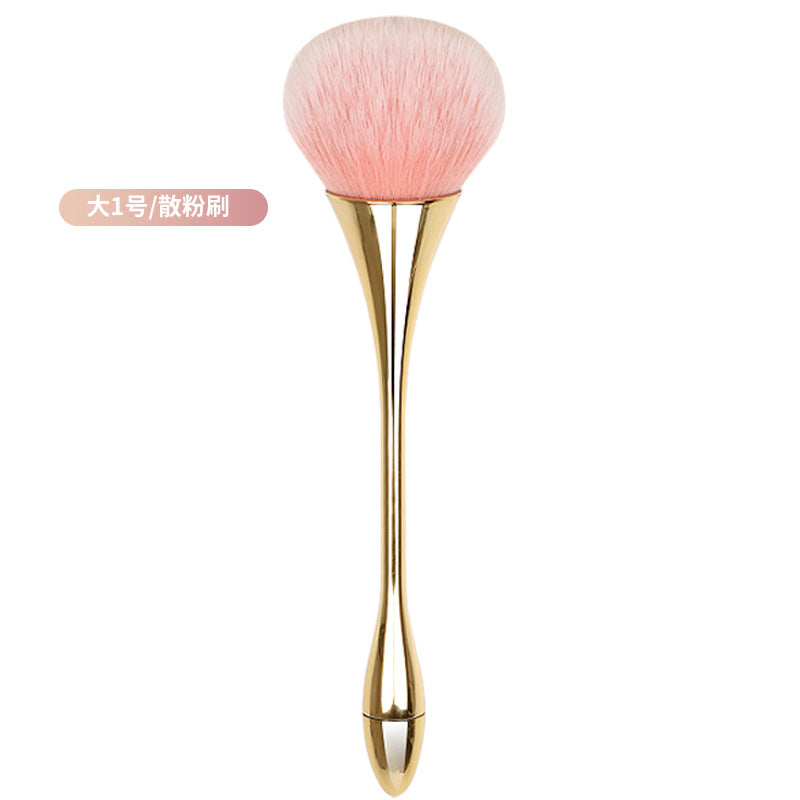 Single long-handled makeup brush, small waist makeup brush, electroplated large powder brush, manicure dust, soft hair makeup brush