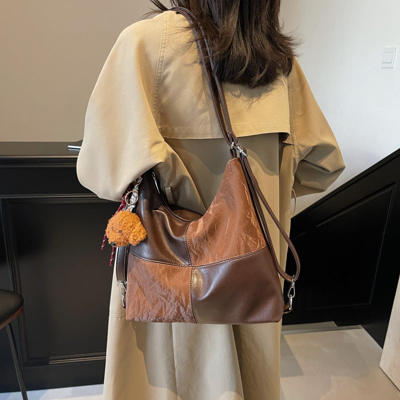 Retro trendy large-capacity tote bag women's 2025 autumn and winter fashion casual underarm bag premium commuter shoulder bag