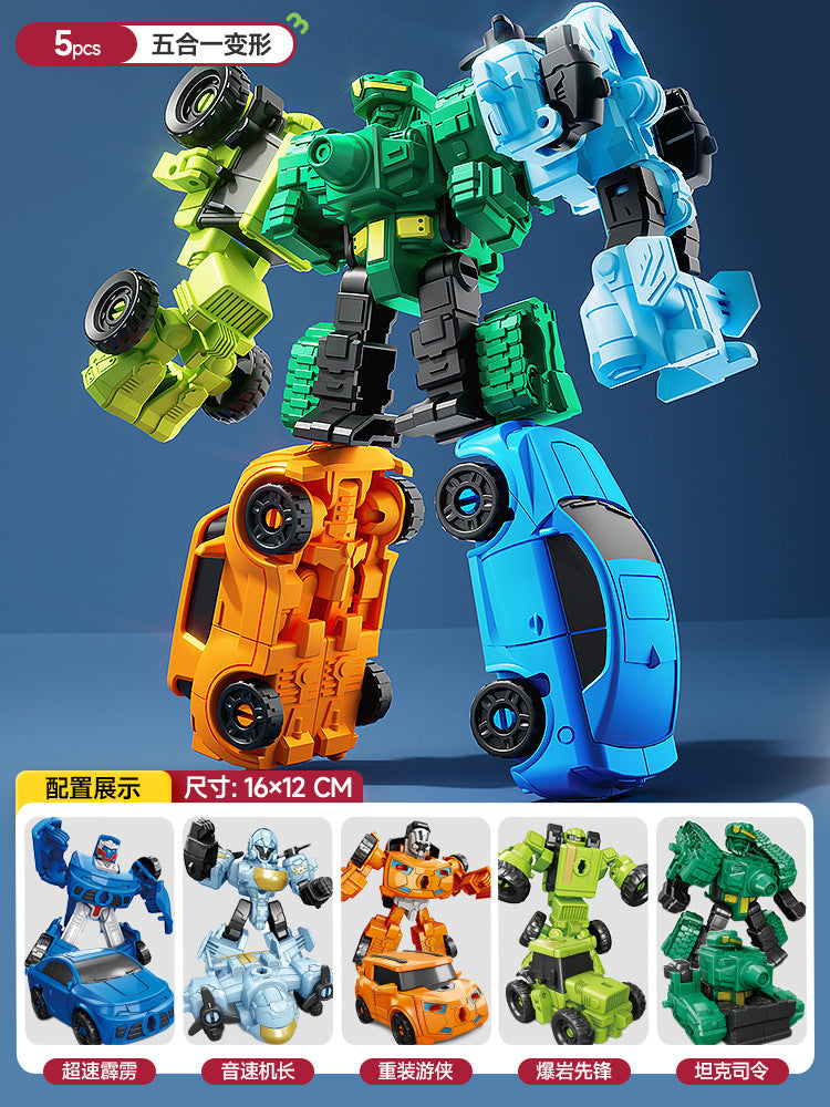 Transforming robot car - kids' assembly mecha king kong warrior - boy's toy - educational birthday gift
