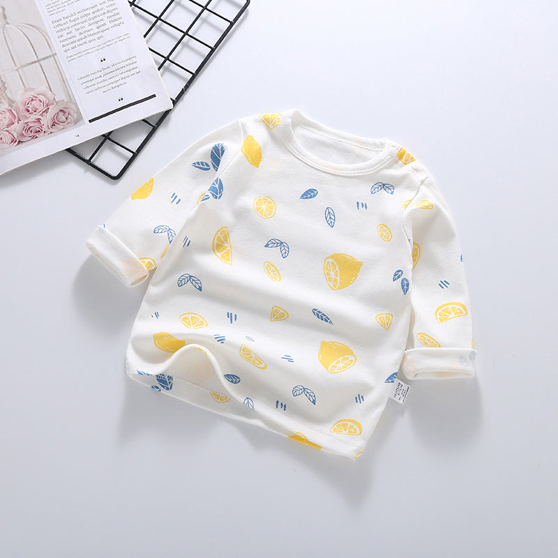 Baby bottom shirt pure cotton t-shirt spring & fall infant cartoon tops baby boy girl single piece baby long sleeves