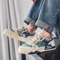 Trendy chinese style men's shoes 2025 new spring breathable versatile niche original casual skate shoes chunky sole non-slip athletic trendy shoes