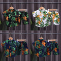 Summer kids' short-sleeve set: boys' printed shirt + shorts two-piece outfit, 0-4 years old, lightweight boys' shirt wholesale