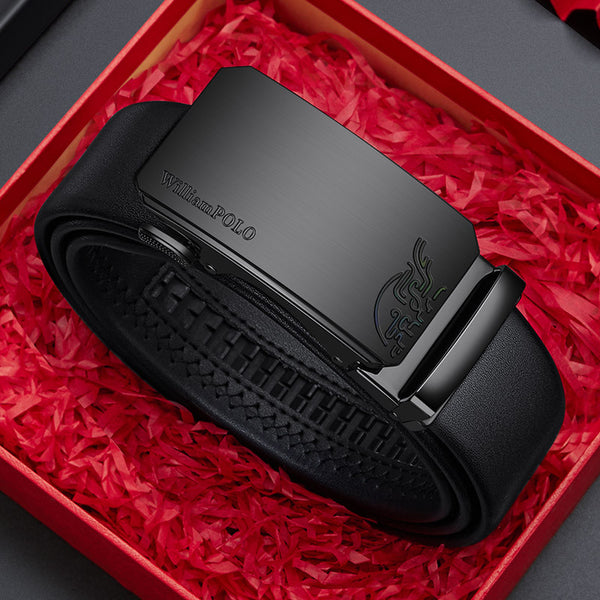 Emperor Paul Belt Men's Leather Premium Sense Fashion Versatile Automatic Buckle Belt Men's Trendy Business Belt Men's