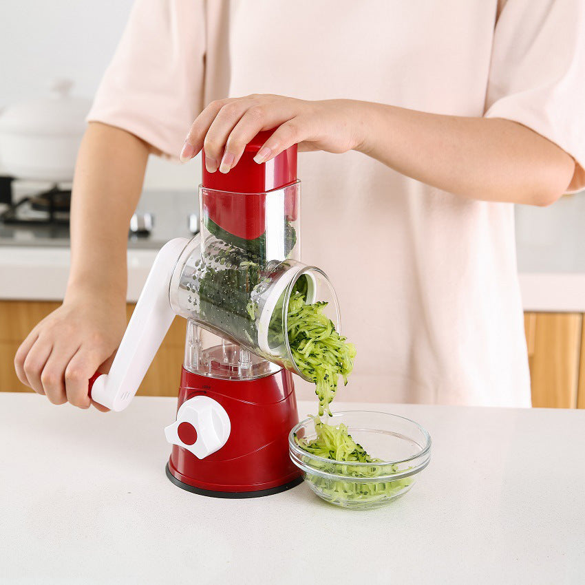 hand rock tube vegetable cutter three-in-one potato shredder kitchen multi-functional rotate grater and slicing handy gadget
