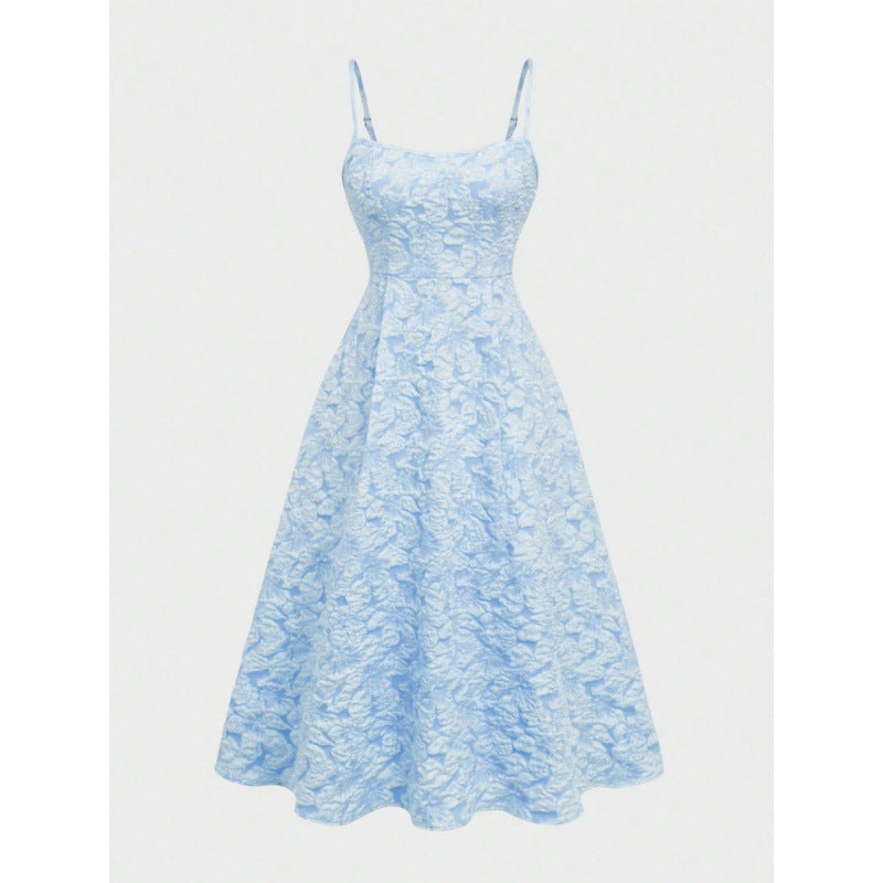 cross-border fashion summer pure desire style socialite women's sling style one-shoulder princess dress dress