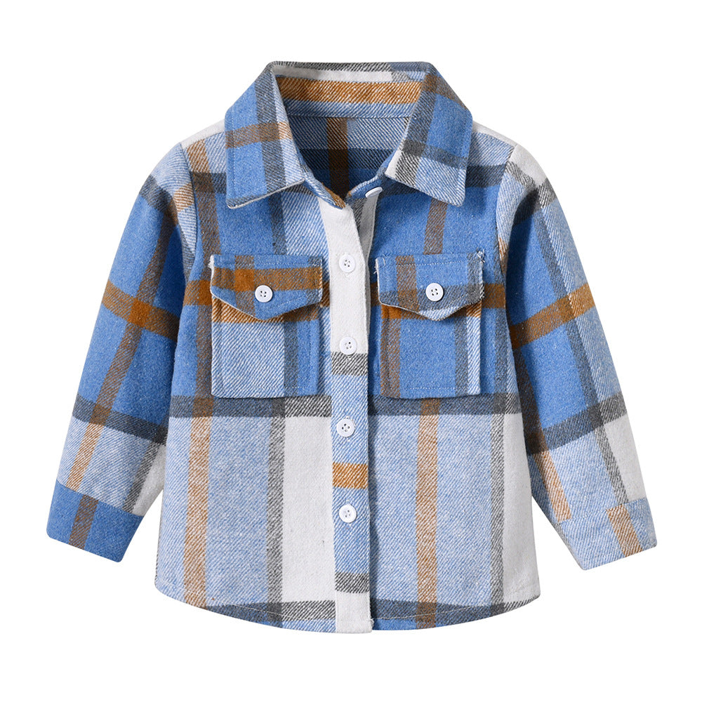 New arrival adult fashion spring autum plaidshirt family of three family outfit fashionablepatchworkcasualoutwear
