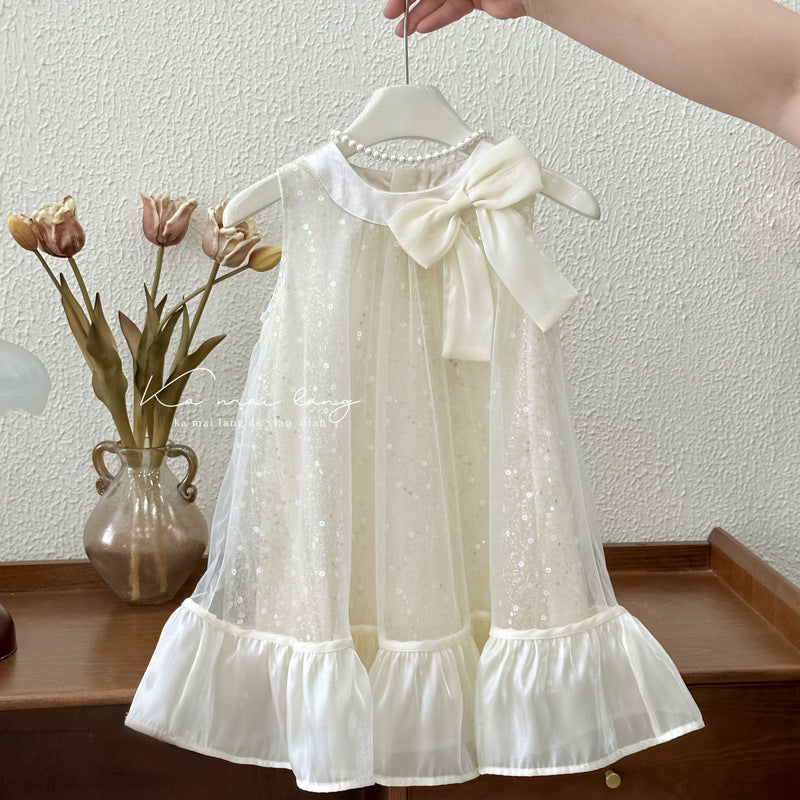 Girls' summer dress  new style - stylish sleeveless princess dress for baby girls