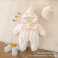 Baby super cute cotton clothes princess khaki outing clothes thickened romper winter one-piece romper