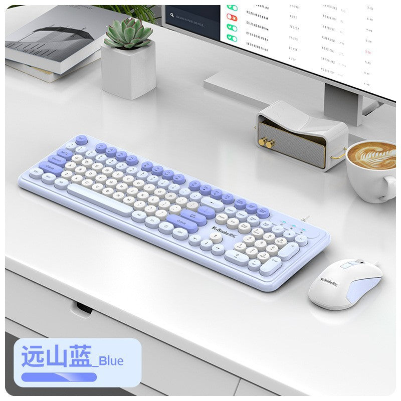 Viper km200 wired keyboard and mouse combo - mechanical feel, color matching, usb, for office, pc, and laptop