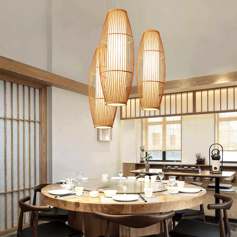 Manufacturer Home Furnishing Bamboo Chandelier Living Room Chinese Tea Room Restaurant Hotel Aisle Tatami Tea House Lighting Energy Saving