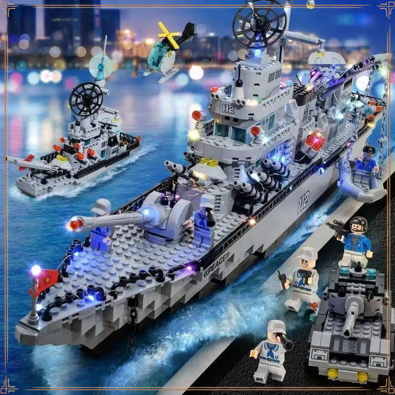Fujian ship aircraft carrier China building block Shandong Liaoning aircraft carrier children's assembled toys educational compatible Lego