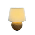 Wabi-sabi style natural travertine table lamp, vintage and mid-century modern bedroom and living room ambient lighting, japanese and korean ins-style bedside lamp