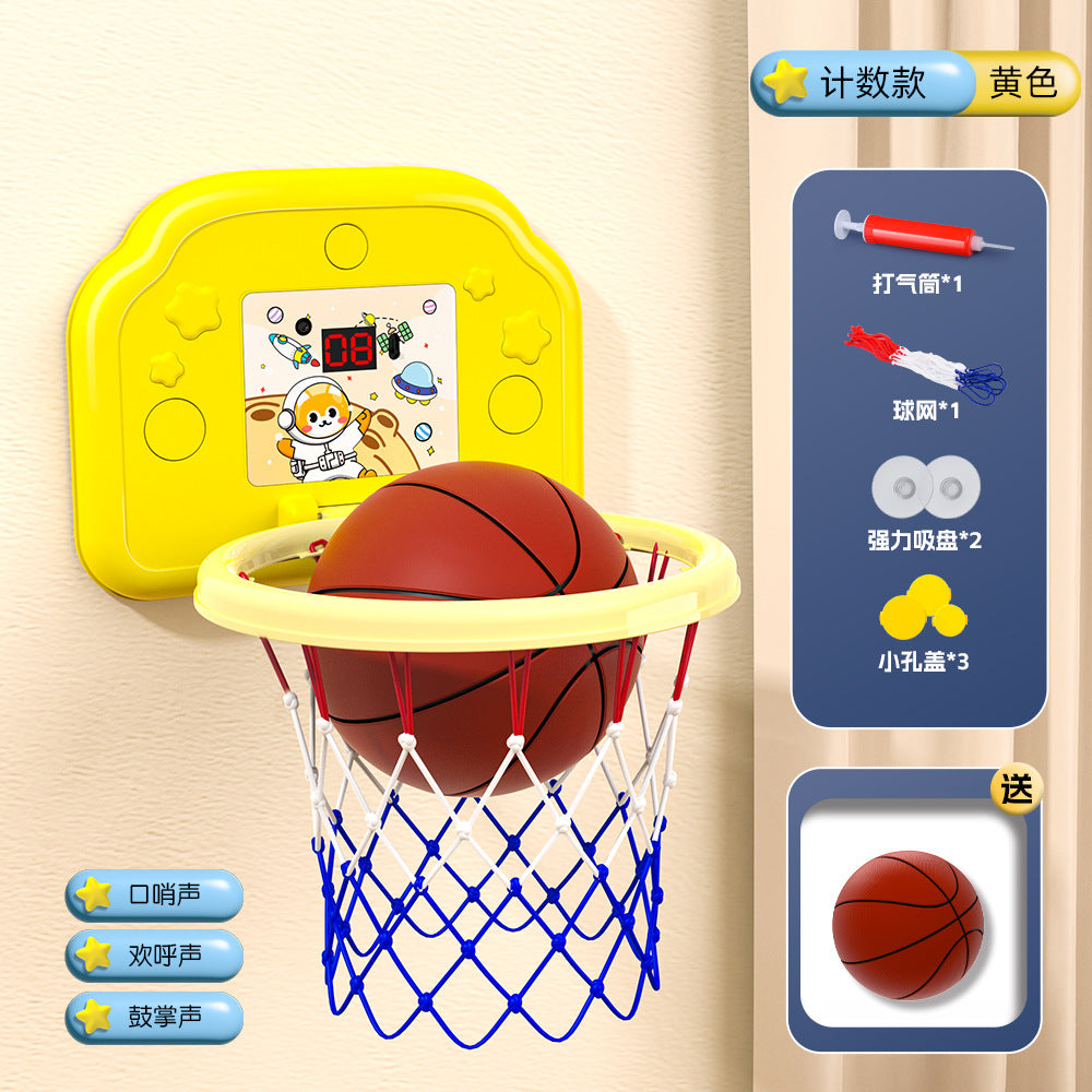 Kids' hanging basketball hoop - indoor/outdoor, no drilling required, foldable, with scoring system and rings - perfect for kindergarten basketball games and toys