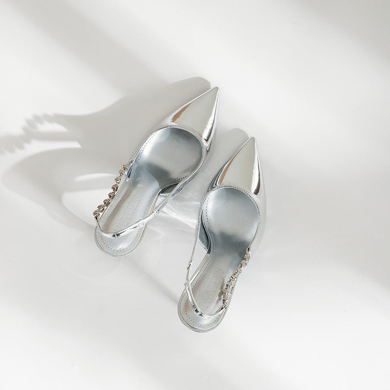 Ready-to-ship l216 stiletto heels: elegant silver, premium quality, comfortable fit. stunning 2025 high-heeled sandals