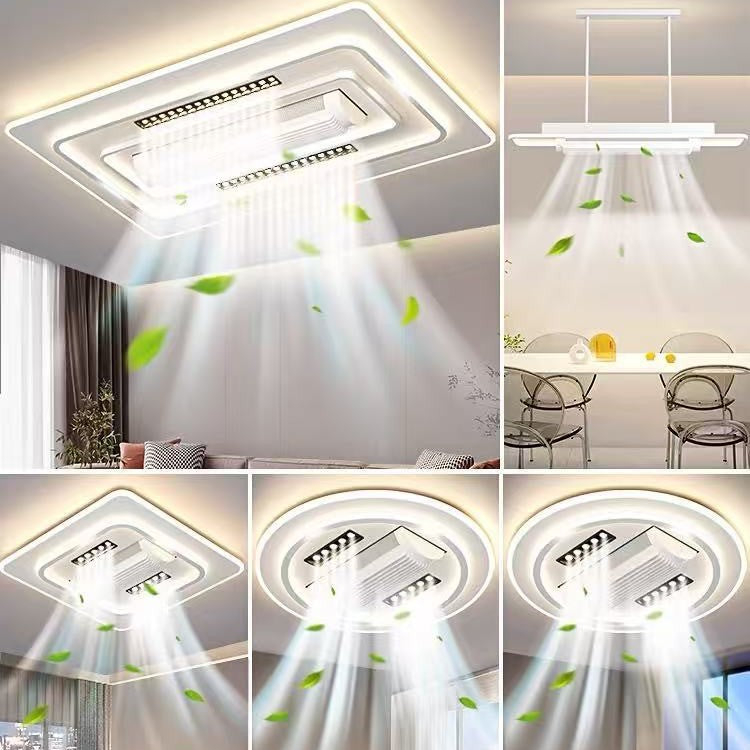 Living room bladeless silent fan light ceiling light modern simple spectrum eye protection lighting package voice-activated intelligent air conditioner