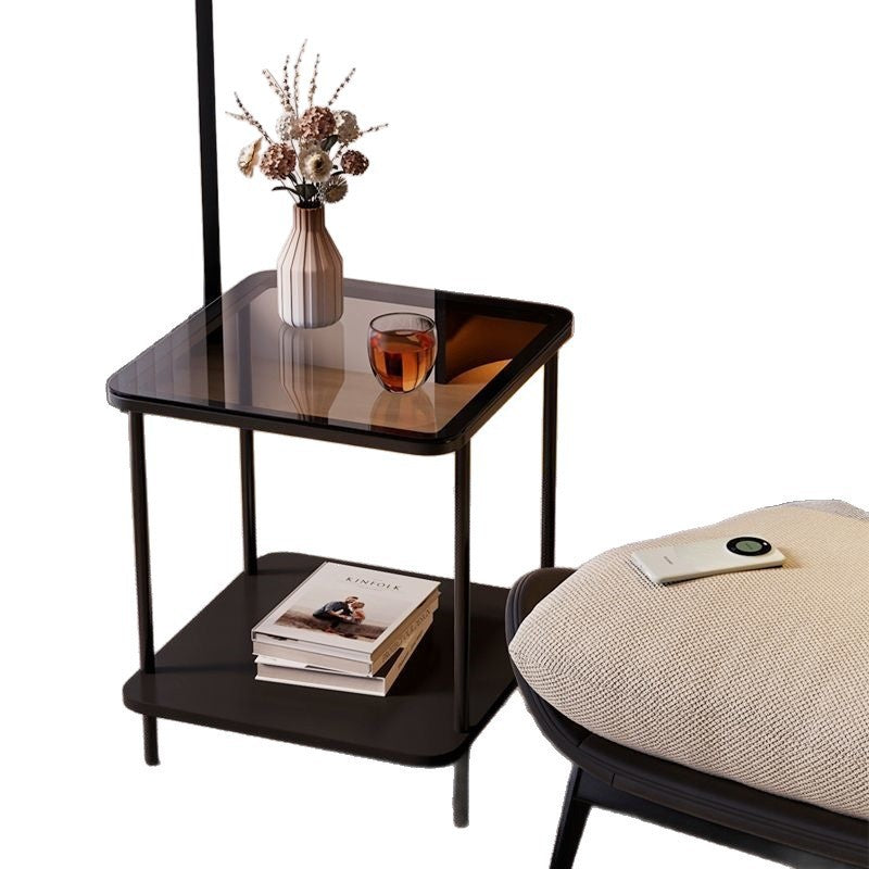 Small apartment simple accessible luxury coffee table bedside table square corner table metal frame small side table sofa side small table
